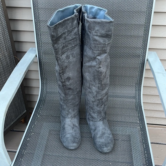 Qupid flat high boots in faux suade size 7 - Picture 4 of 9